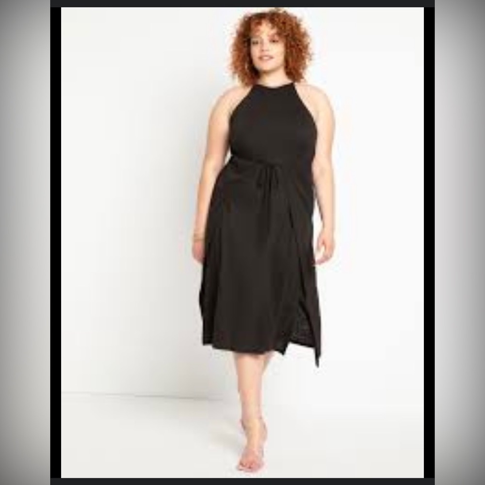ELOQUII Wrap Skirt Knit Midi Dress